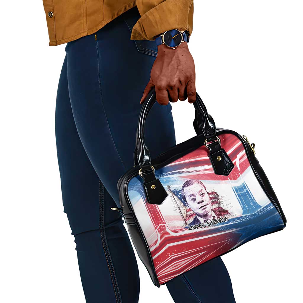 James Baldwin Shoulder Handbag Artistic Portrait Quote on Love and Awareness Civil Rights Tribute - African Pride