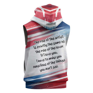 James Baldwin Sleeveless Zip Hoodie Artistic Portrait Quote on Love and Awareness Civil Rights Tribute - African Pride