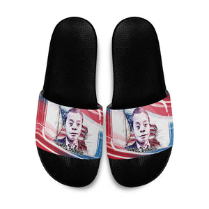 James Baldwin Slide Sandals Artistic Portrait Quote on Love and Awareness Civil Rights Tribute - African Pride