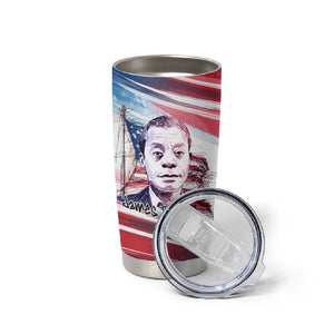 James Baldwin Tumbler Cup Artistic Portrait Quote on Love and Awareness Civil Rights Tribute - African Pride