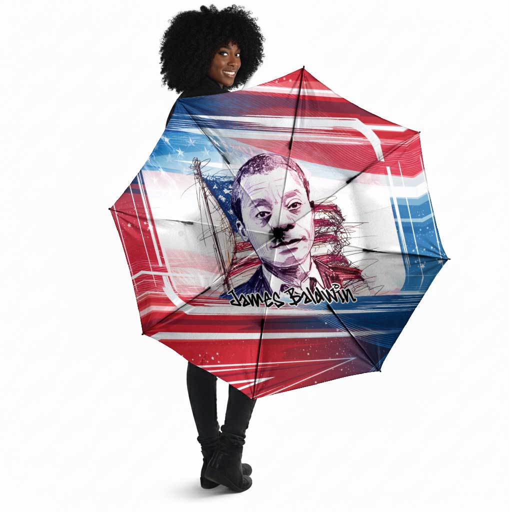 James Baldwin Umbrella Artistic Portrait Quote on Love and Awareness Civil Rights Tribute - African Pride