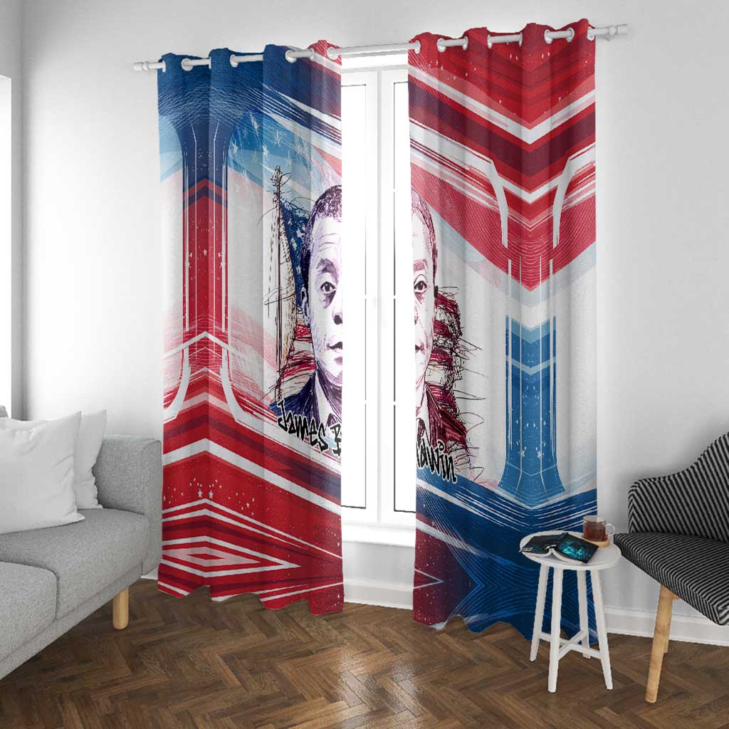 James Baldwin Window Curtain Artistic Portrait Quote on Love and Awareness Civil Rights Tribute - African Pride
