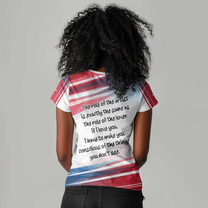 James Baldwin Women V-Neck T-Shirt Artistic Portrait Quote on Love and Awareness Civil Rights Tribute TS04