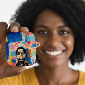 James Baldwin AirPods Case Colorful Graffiti Style Portrait The Fire Next Time Text Bold Civil Rights Tribute - African Pride