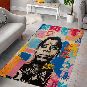 James Baldwin Area Rug Colorful Graffiti Style Portrait The Fire Next Time Text Bold Civil Rights Tribute - African Pride