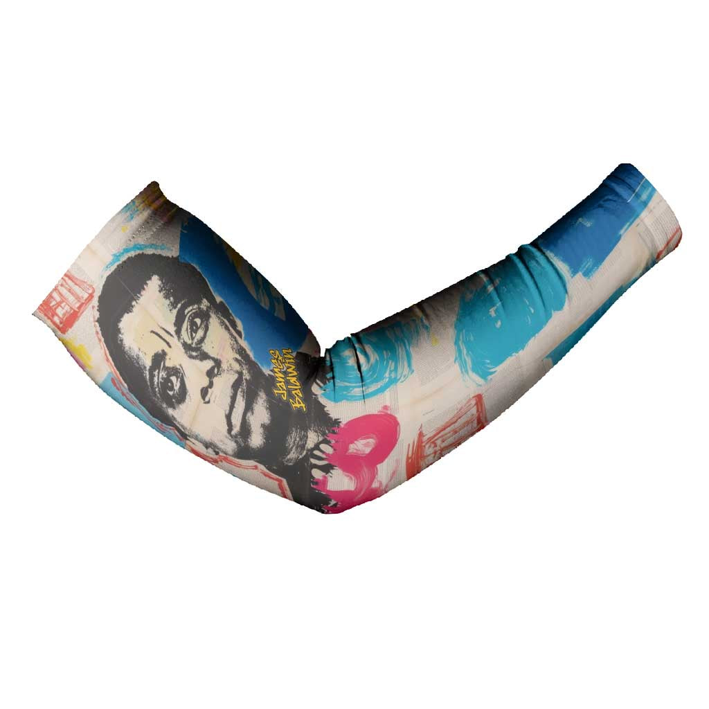 James Baldwin Arm Sleeves Colorful Graffiti Style Portrait The Fire Next Time Text Bold Civil Rights Tribute - African Pride