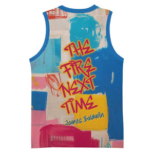James Baldwin Basketball Jersey Colorful Graffiti Style Portrait The Fire Next Time Text Bold Civil Rights Tribute - African Pride