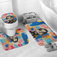 James Baldwin Bathroom Set Colorful Graffiti Style Portrait The Fire Next Time Text Bold Civil Rights Tribute - African Pride