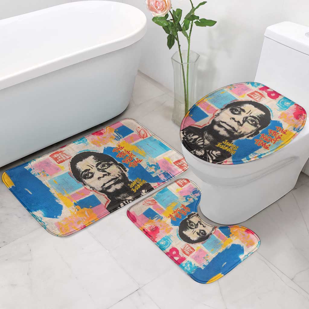James Baldwin Bathroom Set Colorful Graffiti Style Portrait The Fire Next Time Text Bold Civil Rights Tribute - African Pride