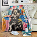 James Baldwin Blanket Colorful Graffiti Style Portrait The Fire Next Time Text Bold Civil Rights Tribute - African Pride