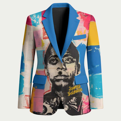 James Baldwin Blazer Colorful Graffiti Style Portrait The Fire Next Time Text Bold Civil Rights Tribute - African Pride