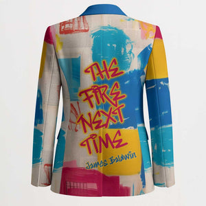 James Baldwin Blazer Colorful Graffiti Style Portrait The Fire Next Time Text Bold Civil Rights Tribute - African Pride