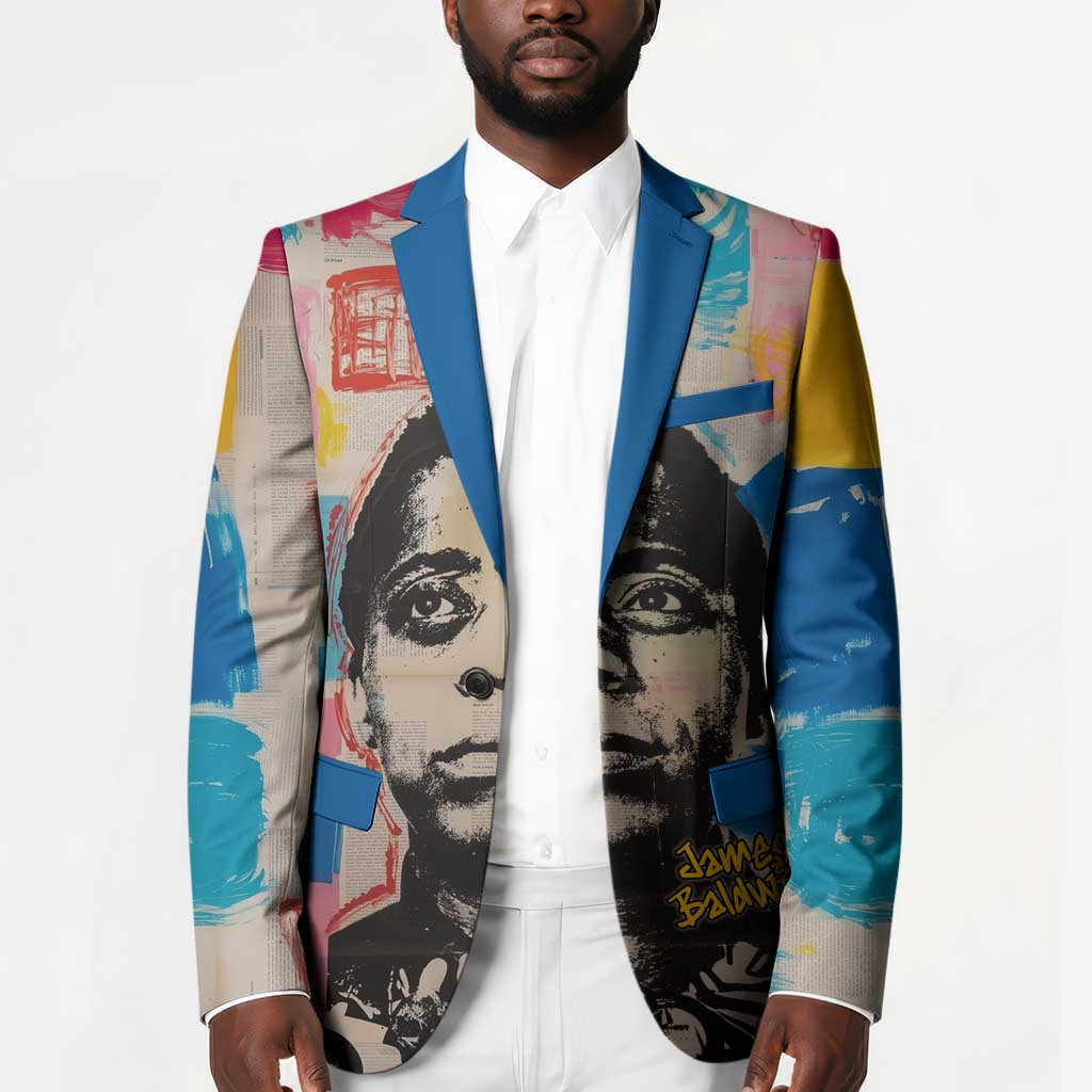 James Baldwin Blazer Colorful Graffiti Style Portrait The Fire Next Time Text Bold Civil Rights Tribute - African Pride