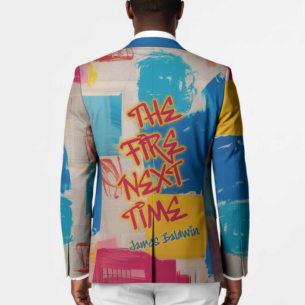 James Baldwin Blazer Colorful Graffiti Style Portrait The Fire Next Time Text Bold Civil Rights Tribute - African Pride