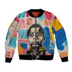 James Baldwin Bomber Jacket Colorful Graffiti Style Portrait The Fire Next Time Text Bold Civil Rights Tribute - African Pride