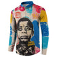 James Baldwin Button Sweatshirt Colorful Graffiti Style Portrait The Fire Next Time Text Bold Civil Rights Tribute