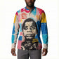 James Baldwin Button Sweatshirt Colorful Graffiti Style Portrait The Fire Next Time Text Bold Civil Rights Tribute