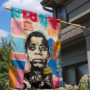 James Baldwin Garden Flag Colorful Graffiti Style Portrait The Fire Next Time Text Bold Civil Rights Tribute - African Pride