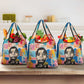 James Baldwin Grocery Bag Colorful Graffiti Style Portrait The Fire Next Time Text Bold Civil Rights Tribute - African Pride
