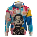 James Baldwin Hoodie Colorful Graffiti Style Portrait The Fire Next Time Text Bold Civil Rights Tribute - African Pride