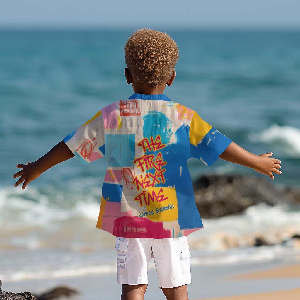 James Baldwin Kid Hawaiian Shirt Colorful Graffiti Style Portrait The Fire Next Time Text Bold Civil Rights Tribute TS04