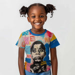 James Baldwin Kid T shirt Colorful Graffiti Style Portrait The Fire Next Time Text Bold Civil Rights Tribute TS04