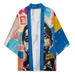 James Baldwin Kimono Colorful Graffiti Style Portrait The Fire Next Time Text Bold Civil Rights Tribute - African Pride