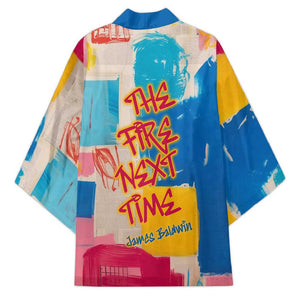 James Baldwin Kimono Colorful Graffiti Style Portrait The Fire Next Time Text Bold Civil Rights Tribute - African Pride