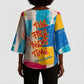 James Baldwin Kimono Sleeve Blouse Colorful Graffiti Style Portrait The Fire Next Time Text Bold Civil Rights Tribute - African Pride