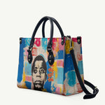 James Baldwin Leather Bag Colorful Graffiti Style Portrait The Fire Next Time Text Bold Civil Rights Tribute - African Pride