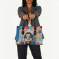 James Baldwin Leather Bag Colorful Graffiti Style Portrait The Fire Next Time Text Bold Civil Rights Tribute - African Pride