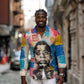 James Baldwin Long Sleeve Button Shirt Colorful Graffiti Style Portrait The Fire Next Time Text Bold Civil Rights Tribute - African Pride
