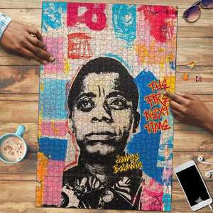James Baldwin Puzzle Colorful Graffiti Style Portrait The Fire Next Time Text Bold Civil Rights Tribute - African Pride
