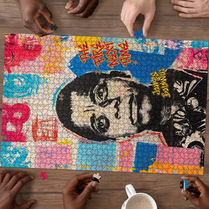 James Baldwin Puzzle Colorful Graffiti Style Portrait The Fire Next Time Text Bold Civil Rights Tribute - African Pride