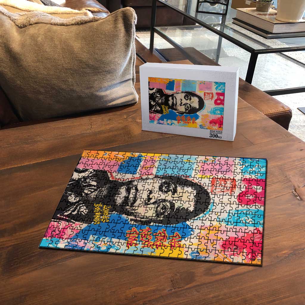 James Baldwin Puzzle Colorful Graffiti Style Portrait The Fire Next Time Text Bold Civil Rights Tribute - African Pride