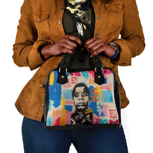 James Baldwin Shoulder Handbag Colorful Graffiti Style Portrait The Fire Next Time Text Bold Civil Rights Tribute - African Pride