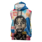 James Baldwin Sleeveless Hoodie Colorful Graffiti Style Portrait The Fire Next Time Text Bold Civil Rights Tribute - African Pride