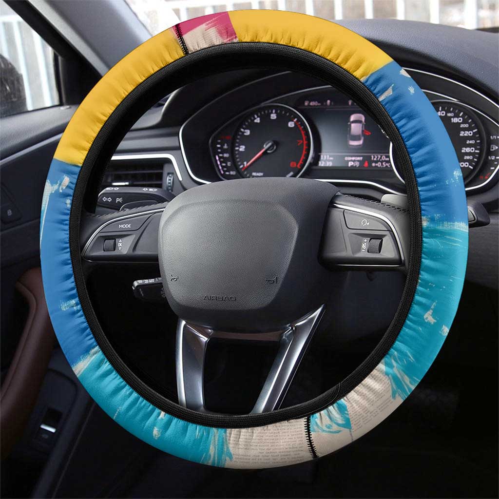 James Baldwin Steering Wheel Cover Colorful Graffiti Style Portrait The Fire Next Time Text Bold Civil Rights Tribute - African Pride