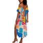James Baldwin Summer Maxi Dress Colorful Graffiti Style Portrait The Fire Next Time Text Bold Civil Rights Tribute TS04