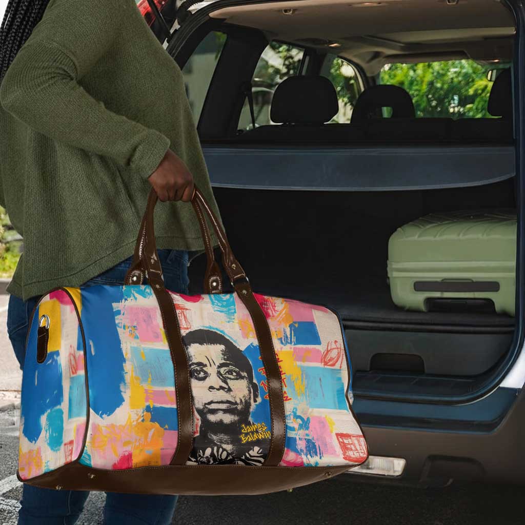 James Baldwin Travel Bag Colorful Graffiti Style Portrait The Fire Next Time Text Bold Civil Rights Tribute - African Pride