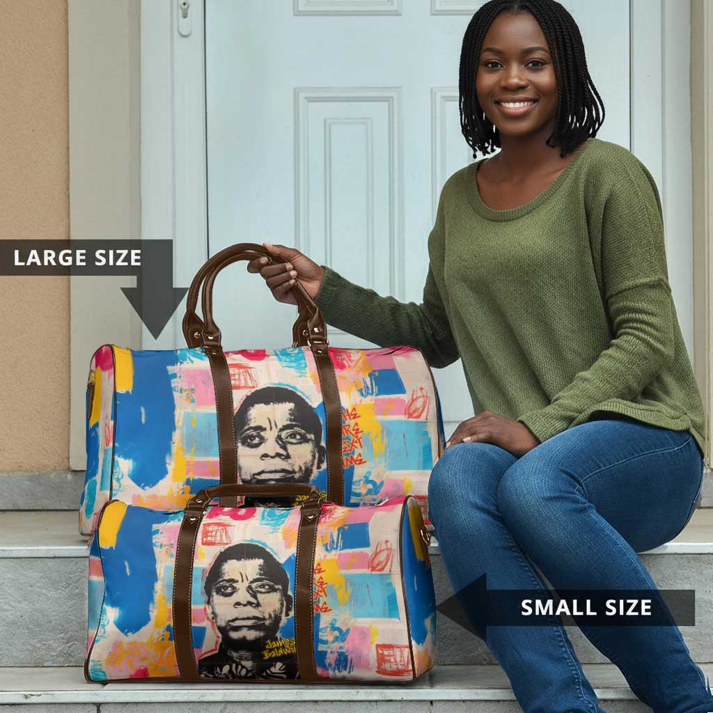 James Baldwin Travel Bag Colorful Graffiti Style Portrait The Fire Next Time Text Bold Civil Rights Tribute - African Pride