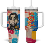 James Baldwin Tumbler With Handle Colorful Graffiti Style Portrait The Fire Next Time Text Bold Civil Rights Tribute - African Pride