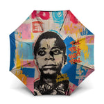 James Baldwin Umbrella Colorful Graffiti Style Portrait The Fire Next Time Text Bold Civil Rights Tribute - African Pride