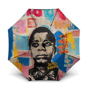 James Baldwin Umbrella Colorful Graffiti Style Portrait The Fire Next Time Text Bold Civil Rights Tribute - African Pride