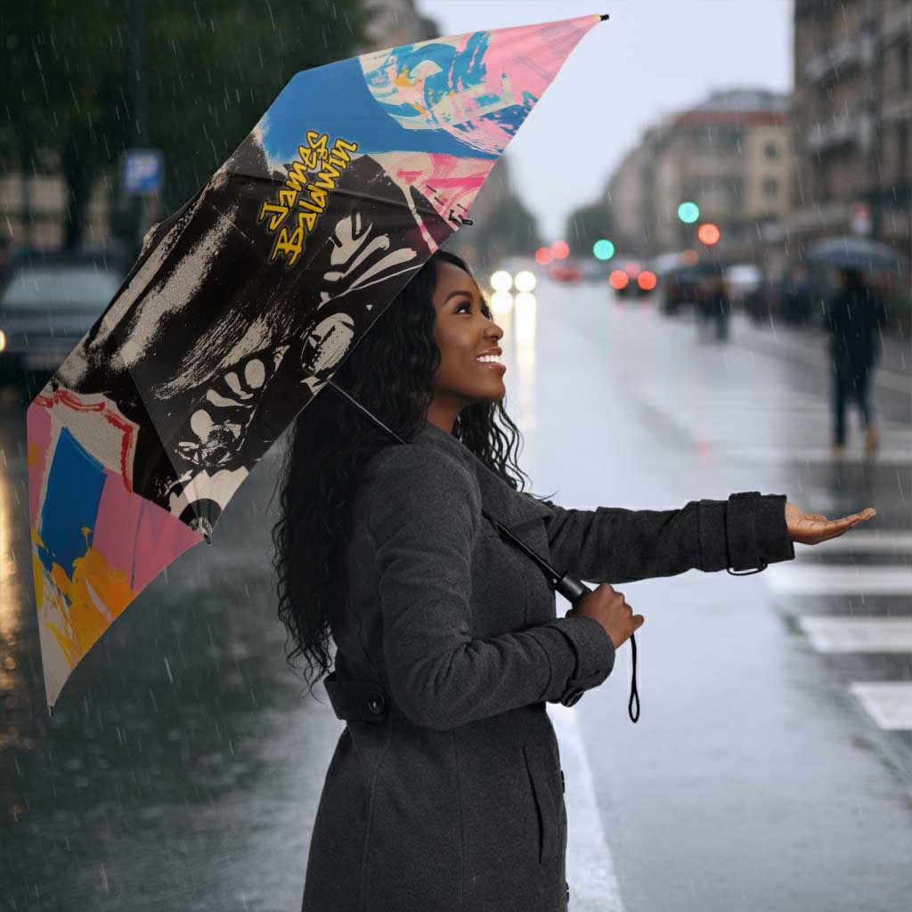 James Baldwin Umbrella Colorful Graffiti Style Portrait The Fire Next Time Text Bold Civil Rights Tribute - African Pride