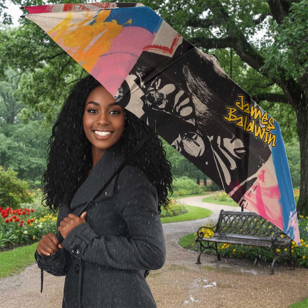 James Baldwin Umbrella Colorful Graffiti Style Portrait The Fire Next Time Text Bold Civil Rights Tribute - African Pride