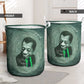 James Baldwin Laundry Basket Green Handwritten Script Design Smiling Portrait Civil Rights and Literature - African Pride