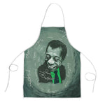 James Baldwin Apron Green Handwritten Script Design Smiling Portrait Civil Rights and Literature - African Pride