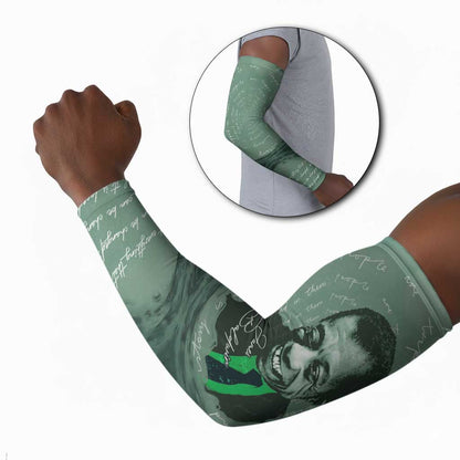 James Baldwin Arm Sleeves Green Handwritten Script Design Smiling Portrait Civil Rights and Literature - African Pride
