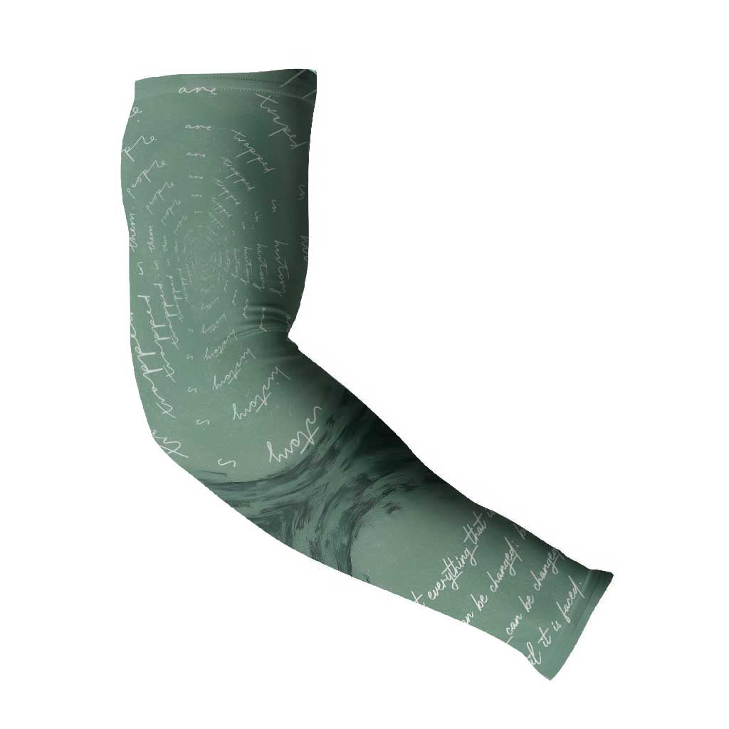 James Baldwin Arm Sleeves Green Handwritten Script Design Smiling Portrait Civil Rights and Literature - African Pride
